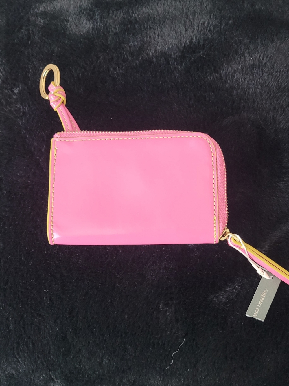 Bright Pink Zip Card Wallet